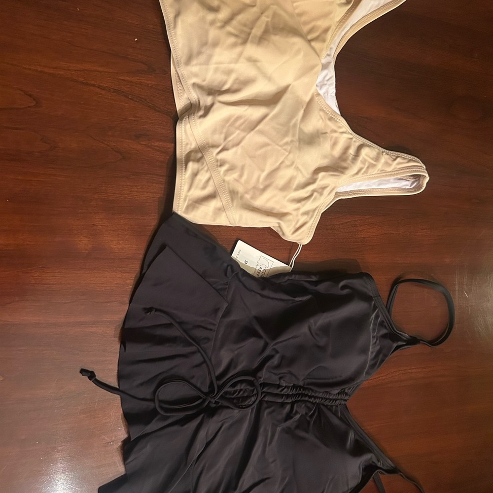 Stylish Black and Cream Bikini Tops